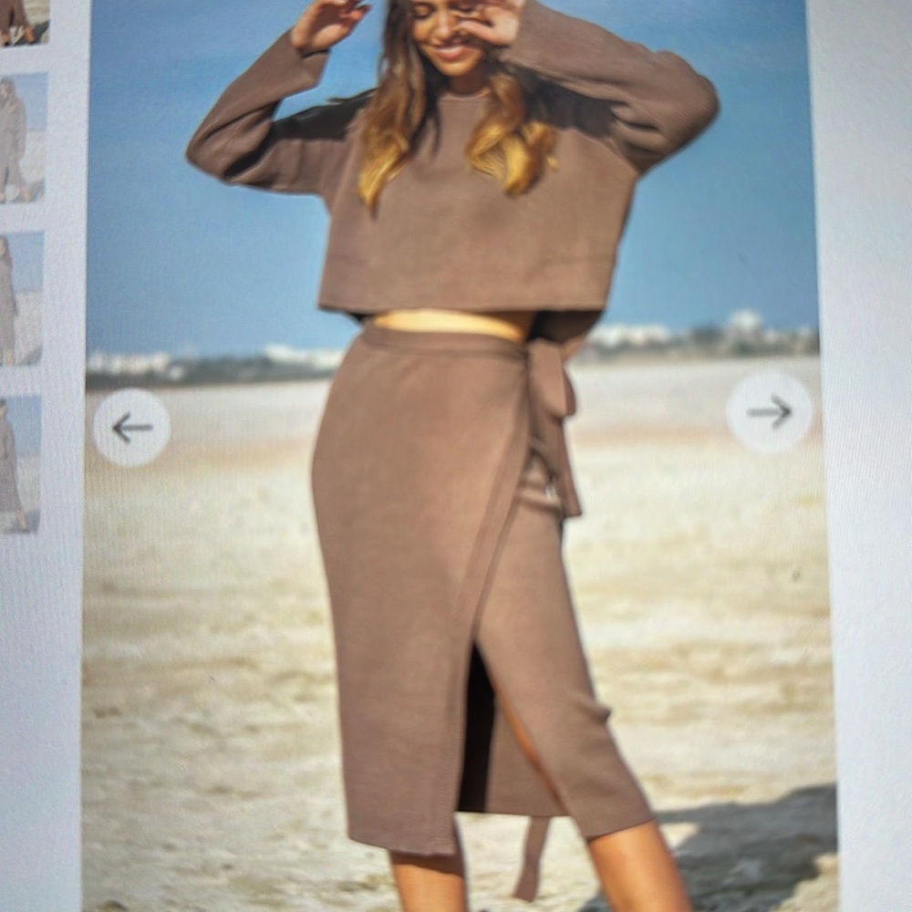 Revolve SNDYS Cece knit skirt and crop top - Picture 8 of 12